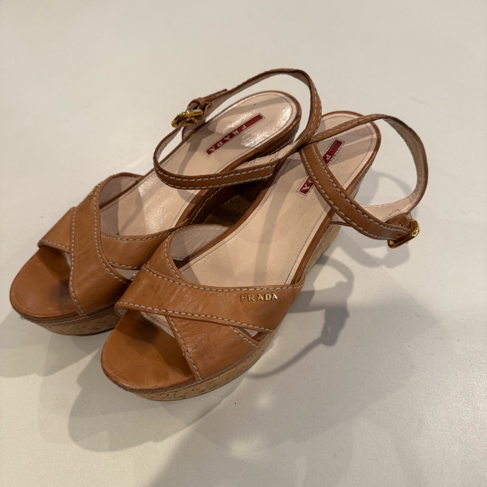 PRADA Vintage Cork wedges sz 39